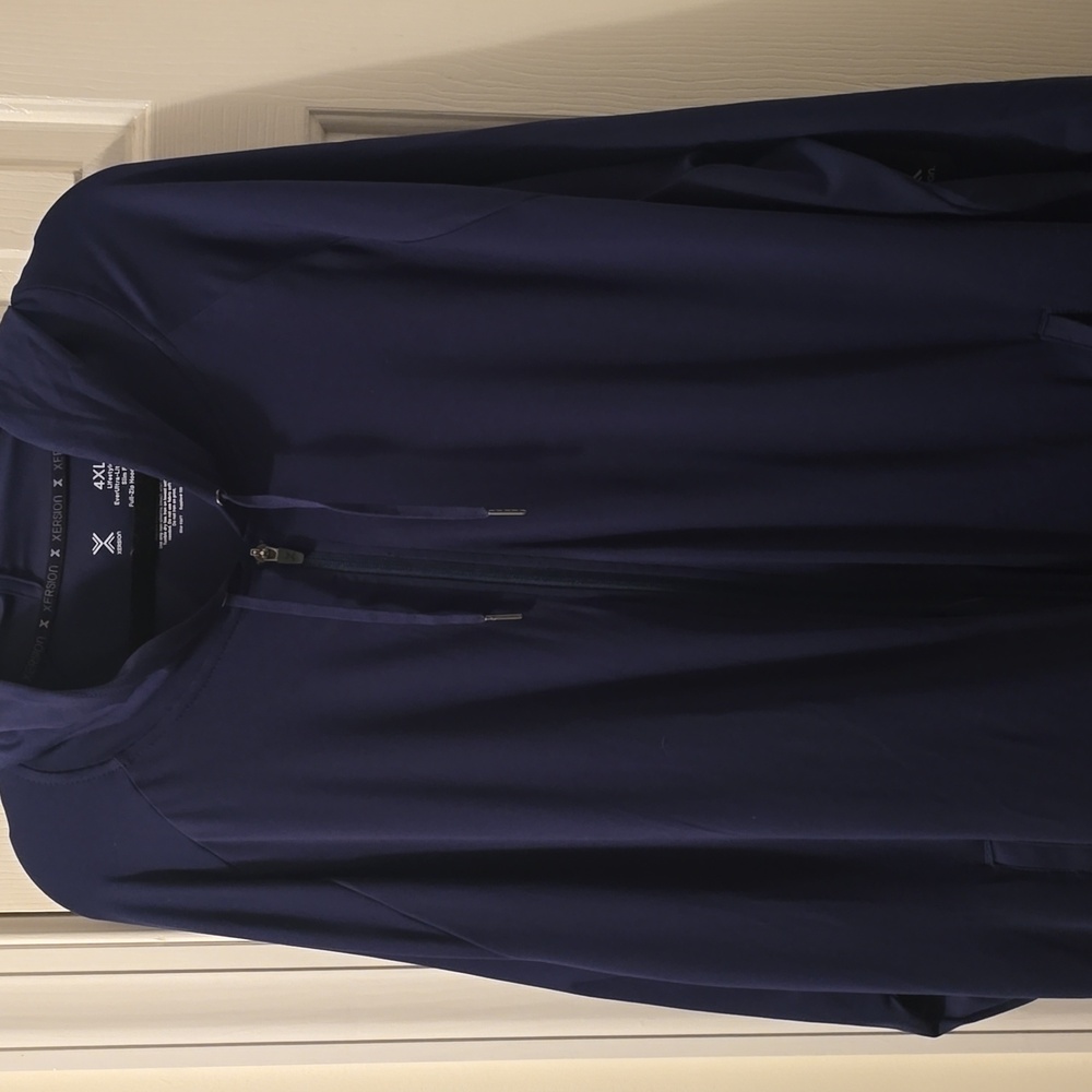 XERSION BRAND MEN'S BIG AND TALL NAVY BLUE ZIPPERED HOODIE SIZE 4XL